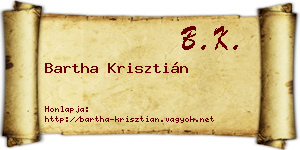 Bartha Krisztián névjegykártya