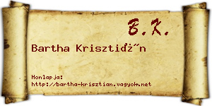 Bartha Krisztián névjegykártya